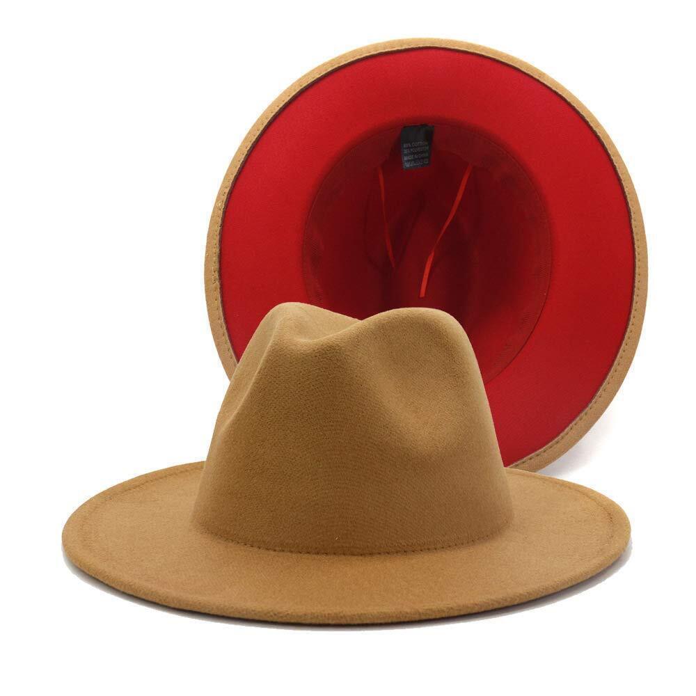 3741 Wide Brim Fedora Hats Dress Hats Two Tone Panama Hat with Belt Buckle